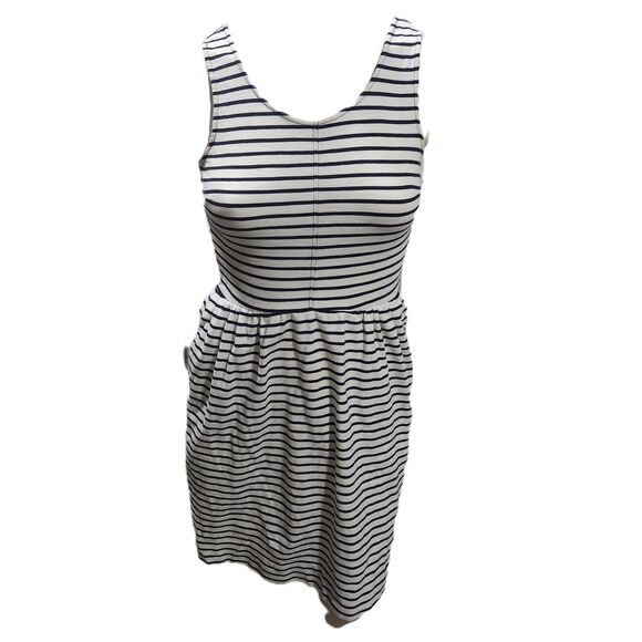 J Crew Daybreak Dress Womens SZ 2 Nautical Striped Sailor Office Preppy Travel - Picture 1 of 6